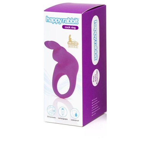 Pierścień wibrujący - Happy Rabbit Rechargeable Vibrating Rabbit Cock Ring Purple Happy Rabbit Pierścień wibrujący - Happy Rabbit Rechargeable Vibrating Rabbit Cock Ring Purple Happy Rabbit