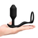 Plug analny wibrujący z pierścieniem - B-Vibe Vibrating Snug & Tug M B-Vibe