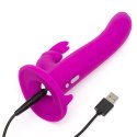 Strap-on z penisem - Happy Rabbit Vibrating Strap-On Harness Set Purple Happy Rabbit