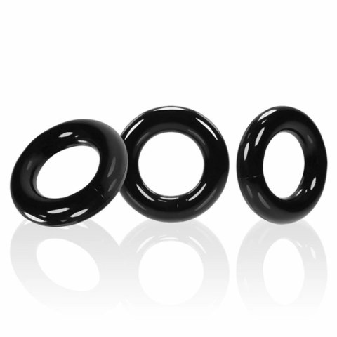 Trzypak pierścieni - Oxballs Willy Rings 3-pack Cockrings Black Oxballs Trzypak pierścieni - Oxballs Willy Rings 3-pack Cockrings Black Oxballs