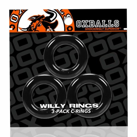 Trzypak pierścieni - Oxballs Willy Rings 3-pack Cockrings Black Oxballs Trzypak pierścieni - Oxballs Willy Rings 3-pack Cockrings Black Oxballs