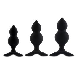 Zestaw korków analnych - FeelzToys Bibi Twin Black 3 szt FeelzToys