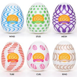Zestaw sześciu masturbatorów - Tenga Egg Wonder 6 Styles Pack Tenga