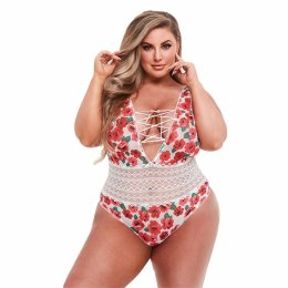 Body - Baci Floral Tie-Up Teddy White Queen Size Baci