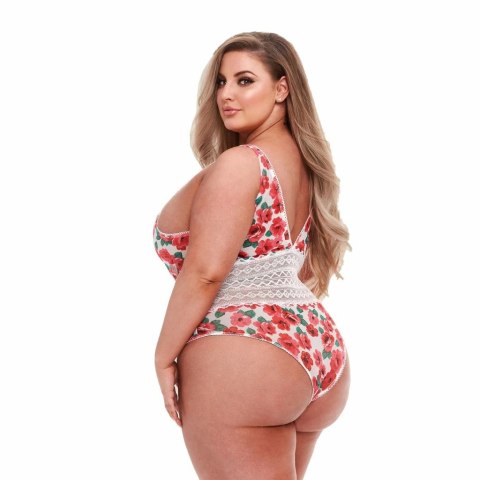 Body - Baci Floral Tie-Up Teddy White Queen Size Baci Body - Baci Floral Tie-Up Teddy White Queen Size Baci