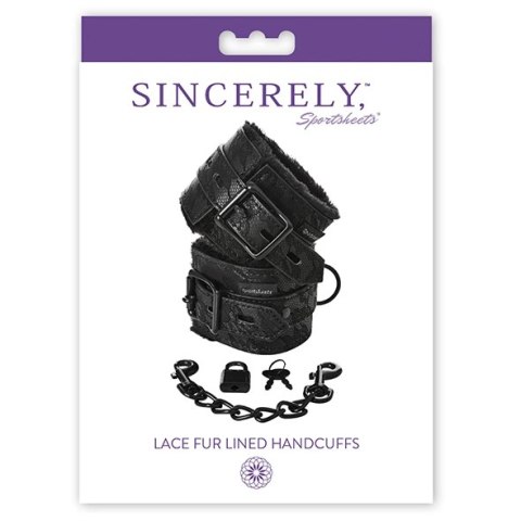 Kajdanki - Sportsheets Sincerely Lace Fur Lined Handcuffs Sportsheets Kajdanki - Sportsheets Sincerely Lace Fur Lined Handcuffs Sportsheets