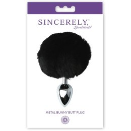 Plug analny - Sportsheets Sincerely Metal Bunny Butt Plug Black Sportsheets