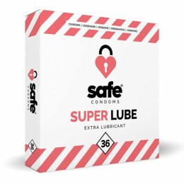 Prezerwatywy nawilżane - Safe Super Lube 36 szt Safe