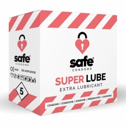 Prezerwatywy nawilżane - Safe Super Lube 5 szt Safe