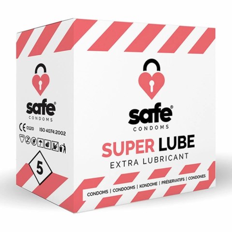 Prezerwatywy nawilżane - Safe Super Lube 5 szt Safe Prezerwatywy nawilżane - Safe Super Lube 5 szt Safe