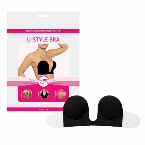 Biustonosz ze skrzydełkami - Bye Bra U-Style Bra Miseczka B Black Bye Bra