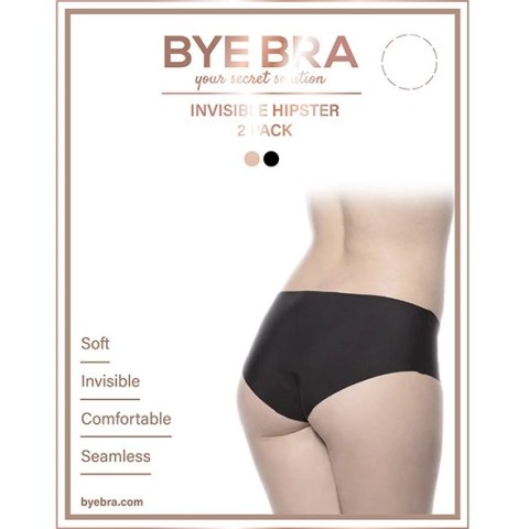 Niewidzialne majtki - Bye Bra Invisible Hipster (Nude & Black 2-Pack) S Bye Bra Niewidzialne majtki - Bye Bra Invisible Hipster (Nude & Black 2-Pack) S Bye Bra