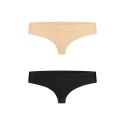 Niewidzialne stringi - Bye Bra Invisible Thong (Nude & Black 2-Pack) S Bye Bra