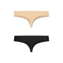 Niewidzialne stringi - Bye Bra Invisible Thong (Nude & Black 2-Pack) S Bye Bra