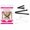 Pasek obniżający zapięcie biustonosza - Bye Bra Flexible Low Back Straps 2 Haftki Czarny i Biały Bye Bra