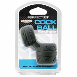 Pierścień na penisa i jądra - Perfect Fit SilaSkin Cock & Ball Black Perfect Fit