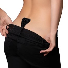 Stringi samonośne - Bye Bra Adhesive Thong Lace Finish Black One Size Bye Bra