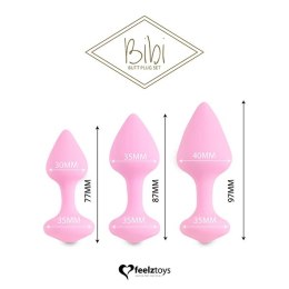 Zestaw plugów analnych - FeelzToys Bibi Pink 3 szt FeelzToys