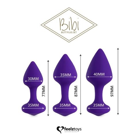 Zestaw plugów analnych - FeelzToys Bibi Purple 3 szt FeelzToys Zestaw plugów analnych - FeelzToys Bibi Purple 3 szt FeelzToys