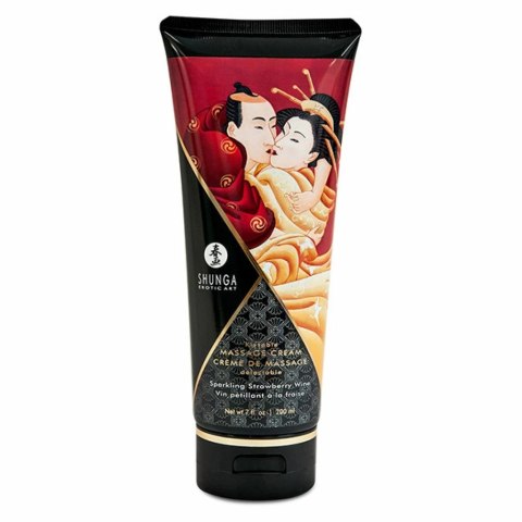 Krem do masażu - Shunga Massage Cream Sparkling Strawberry Wine 200 ml Shunga