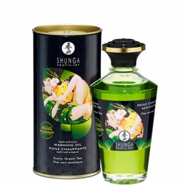 Rozgrzewający olejek do masażu - Shunga Aphrodisiac Warming Oil Green Tea 100 ml Shunga